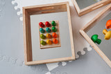 Mini Rainbow People on Wooden Tray